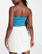 & Other Stories Co-Ord Embellished Mini Skirt With Dot Print In White