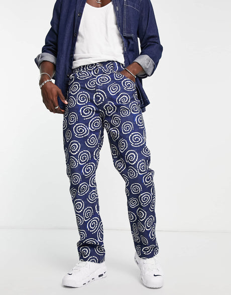 The Ragged Priest Freddy Printed Jeans In Blue