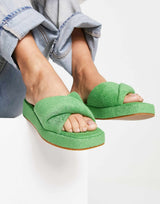 & Other Stories Cross Front Pool Sliders In Green