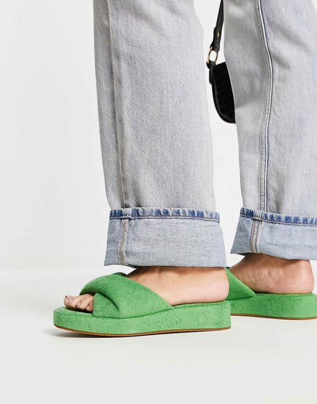 & Other Stories Cross Front Pool Sliders In Green