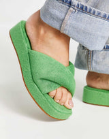 & Other Stories Cross Front Pool Sliders In Green
