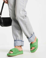& Other Stories Cross Front Pool Sliders In Green