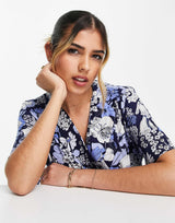 & Other Stories Tie Waist Mini Dress In Floral Print