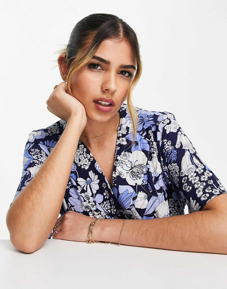 & Other Stories Tie Waist Mini Dress In Floral Print