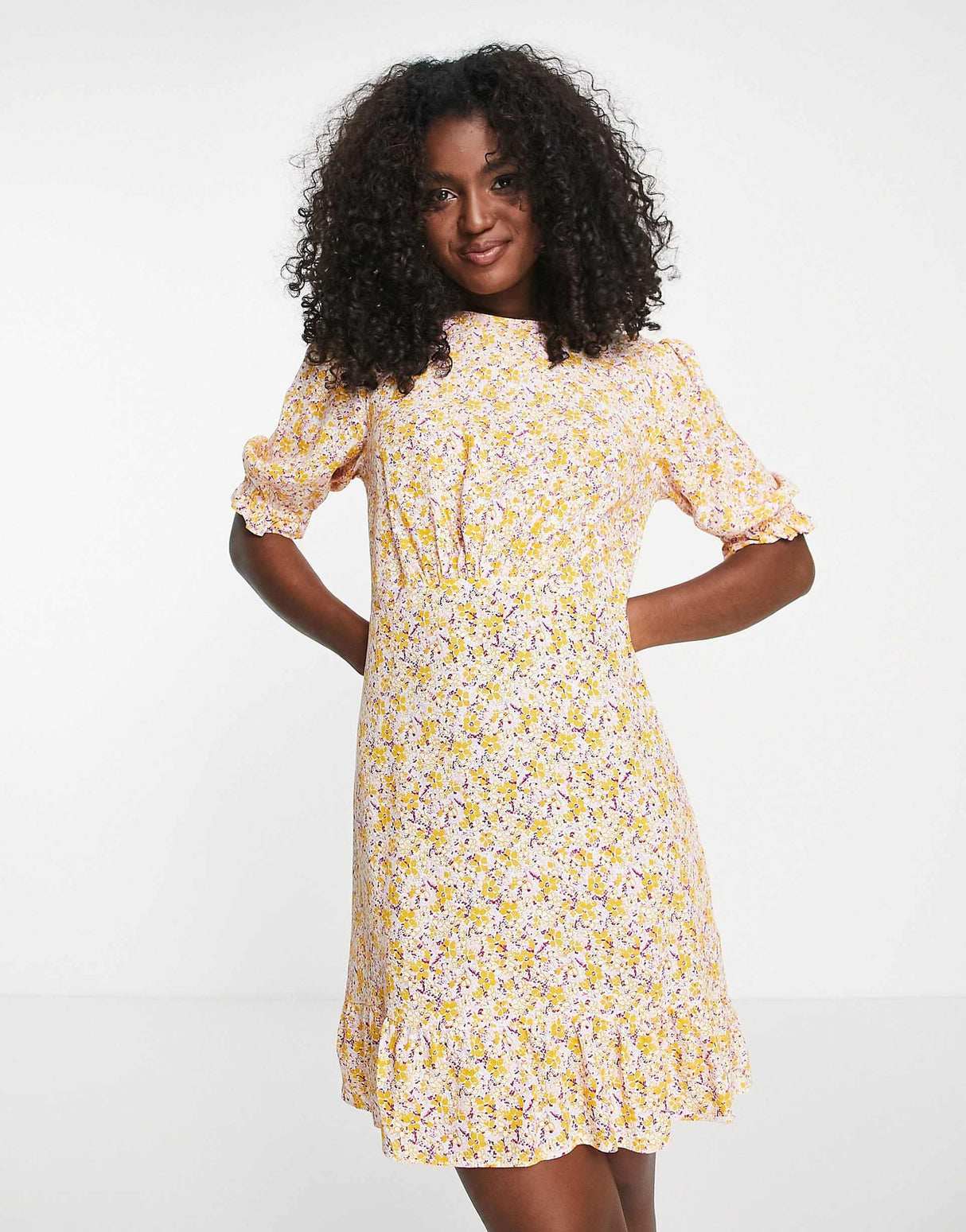 Nobody'S Child Serena Floral Mini Dress In Coral