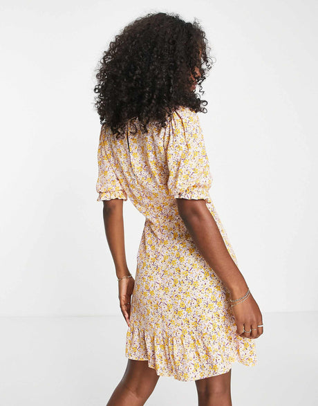 Nobody'S Child Serena Floral Mini Dress In Coral