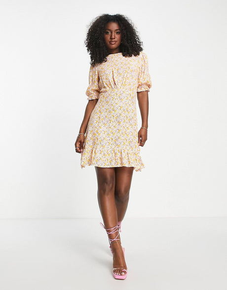 Nobody'S Child Serena Floral Mini Dress In Coral