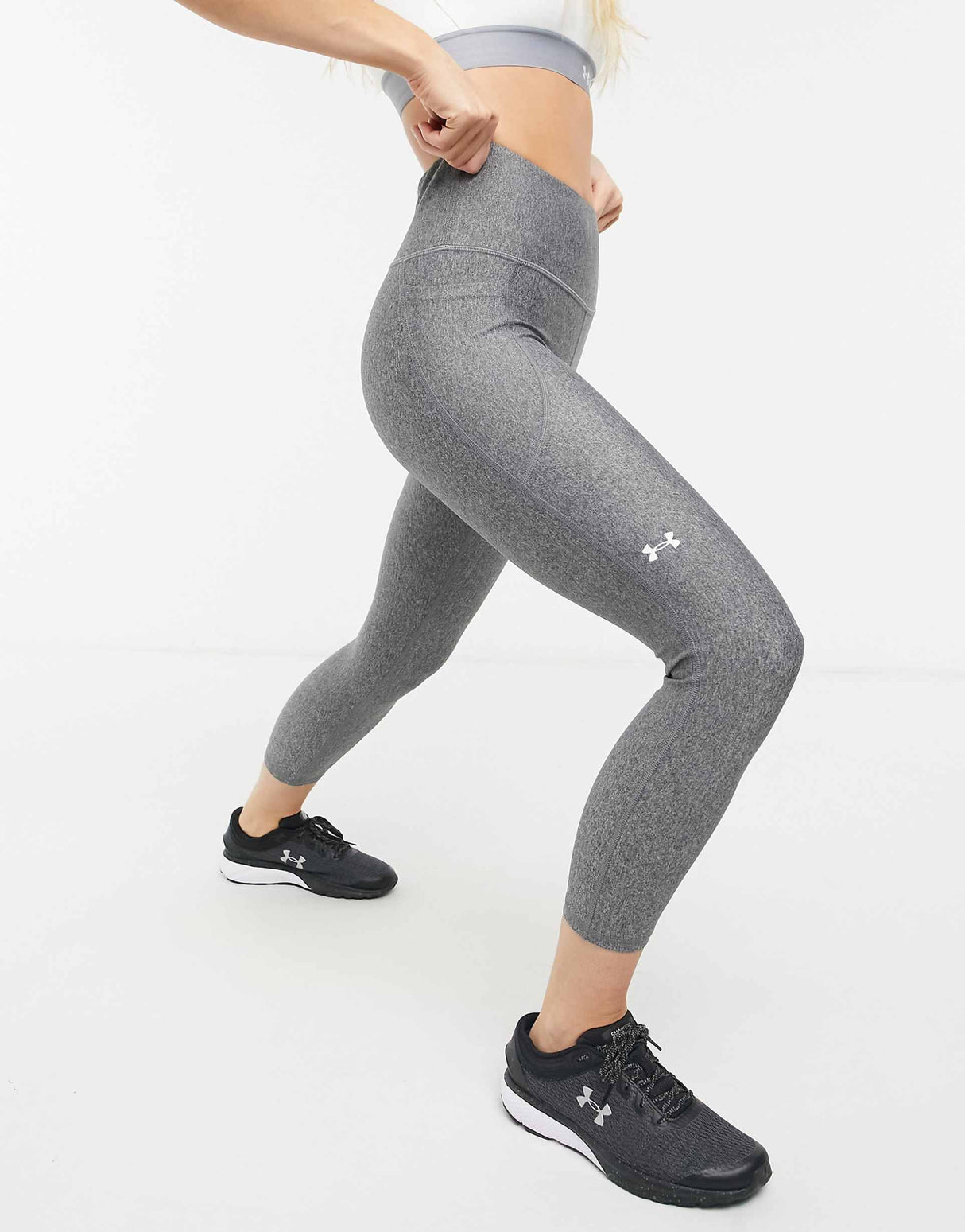 Under Armour Training High Ankle Leggings In Grey Marl