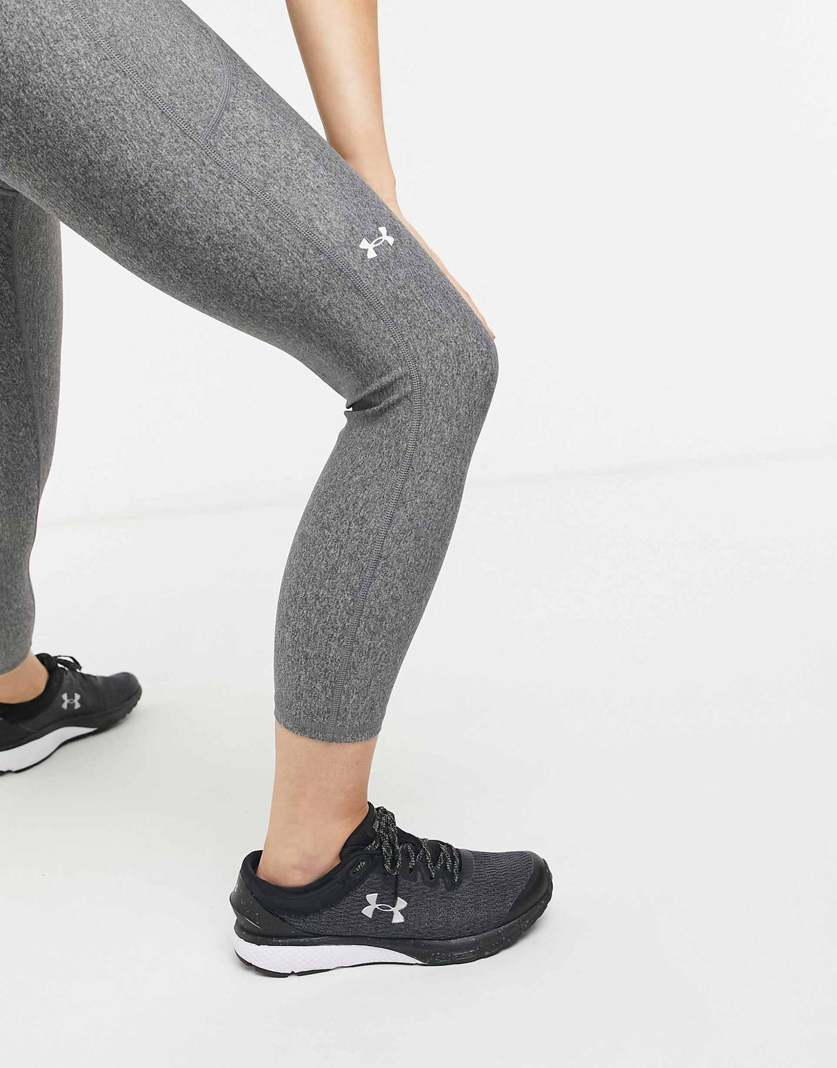 Under Armour Training High Ankle Leggings In Grey Marl