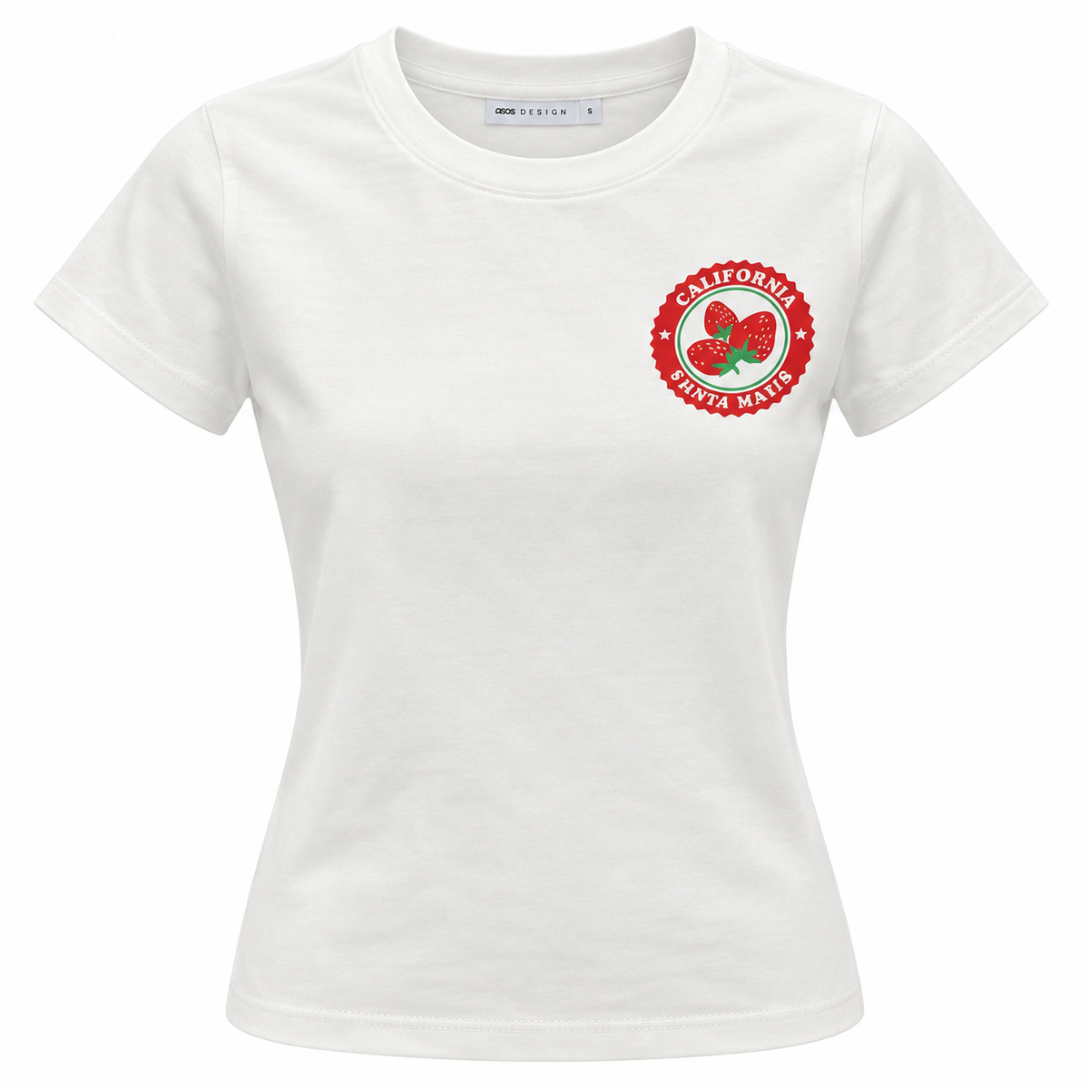 Asos Design Maternity Mix & Match Strawberry Jersey Pyjama Tee In Cream