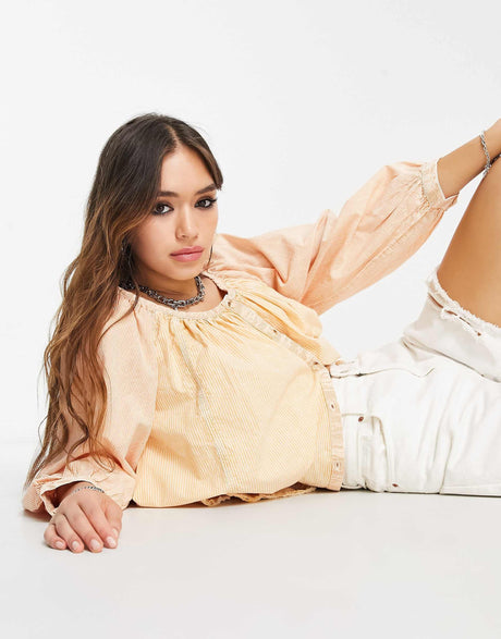 Free People Oxford Swing Button Down Tunic In Ivory