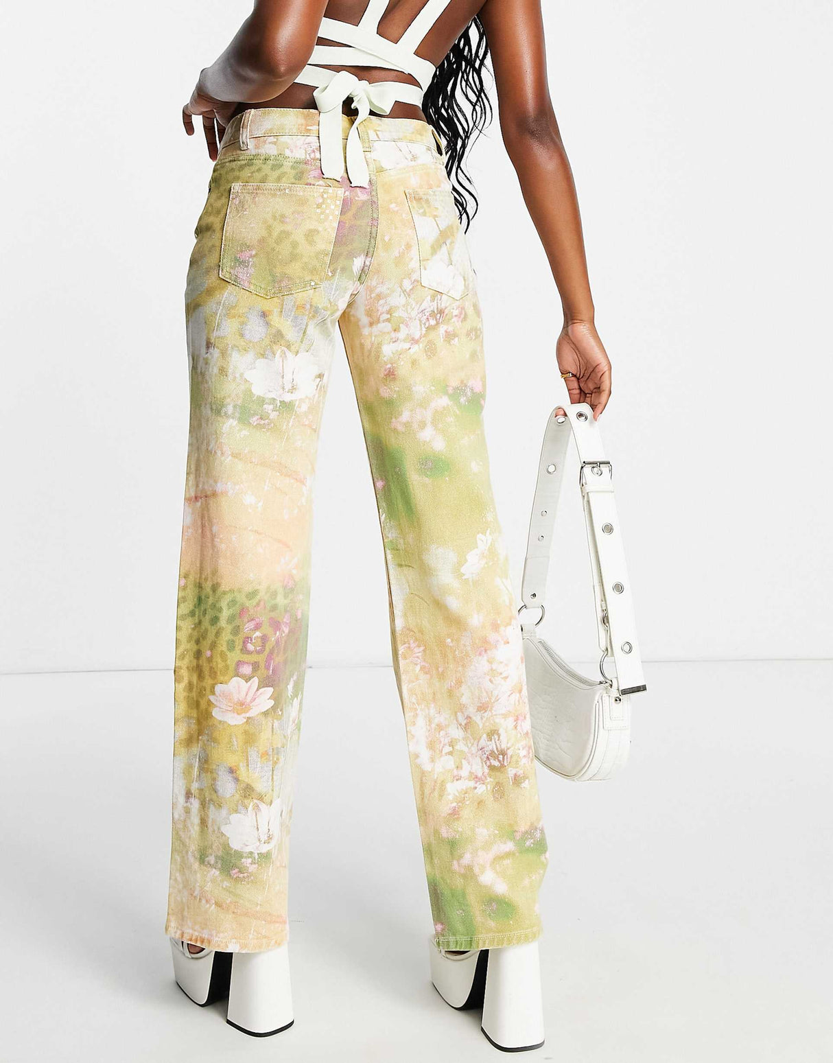 Jaded London Low Rise Boyfriend Jeans In Multi Sequin Print