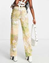 Jaded London Low Rise Boyfriend Jeans In Multi Sequin Print