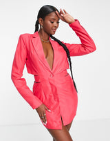 Missyempire Blazer Dress With Cut Out Detail In Fuchsia