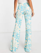 Na-Kd X Miss Lisibell Co-Ord High Waist Trousers In Paisley Print