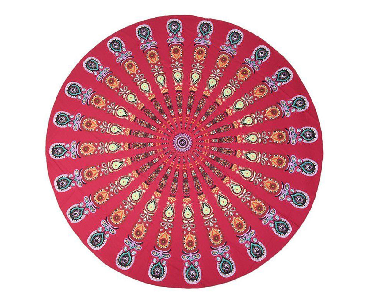 TODO Luxury Edition Chiffon Digital Print Beach Throw Yoga - Red