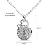 Krystal Couture White Gold Pave Set Padlock Necklace Embellished with SWAROVSKI Crystals