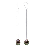 Earrings Real Cultured Tahiti Pearls Pear 10-11 mm - Longueur 18 cm