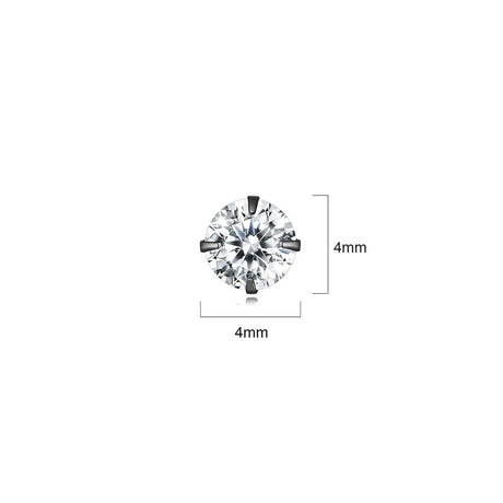 Solid 925 Signature Silver Mary Anne Crystal Stud Earrings In Black Gold