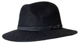Cherry Red Wool Blend Fedora - Black