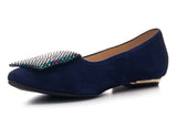 Bosccolo Womens Ballerina - Navy Blue Suede