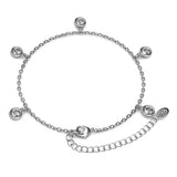 Krystal Couture White Gold Drop Charm Bracelet Embellished with SWAROVSKI Crystals