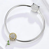 Solid 925 Sterling Silver Sunflower Charm