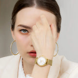 Krystal Couture Sensational Lux Gold on White Watch Embellished with SWAROVSKI® Crystals