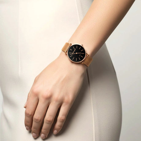 Bullion Gold Bullion Gold Timeless Dream Watch - Rose Gold and Black