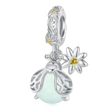Solid 925 Signature Silver Bug Sparkle Charm