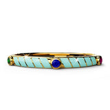 Bullion Gold Aquatic Luminous Enamel Gold Layered Bangle