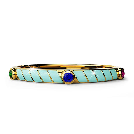 Bullion Gold Aquatic Luminous Enamel Gold Layered Bangle