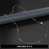 Bullion Gold Sparkling Alphabet Initials Stainless Steel Necklace in Rose Gold
