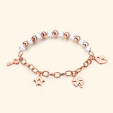Bullion Gold Polished Charm Bracelet In Rose Gold