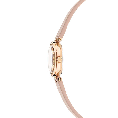 Ted Baker Womens Jolyye Crystal 24mm Rose Gold-Tone Pink Leather Watch