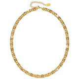 Boxed Bianca Fancy Clip Link Chain Gold Choker Necklace and Bracelet Set