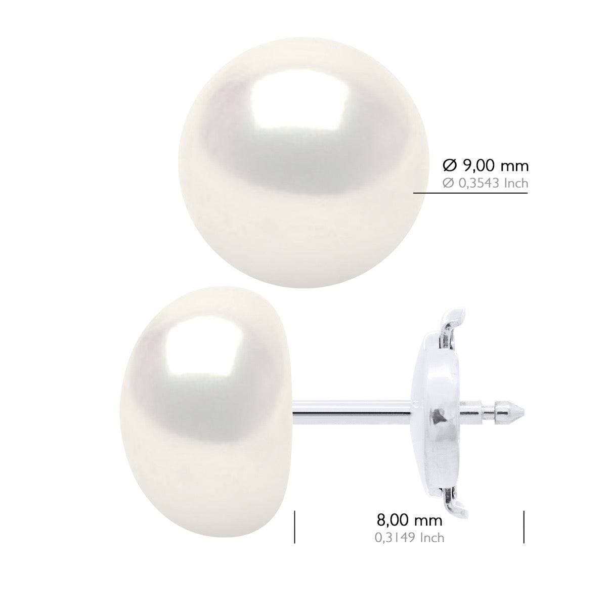 Earrings - Natural Pearl White - Longueur 18 cm