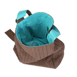 BAMEI Reversible Pleated Laptop Tote Bag - Coffee