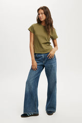 Cotton On Women's 90 S Baby Tee - Cactus Green