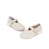 Fuzzy Mary Jane Flats - Ivory