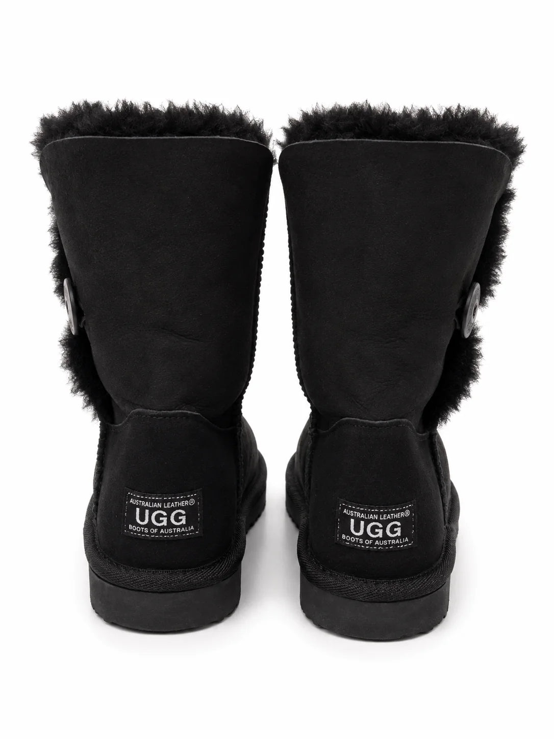 Australian Leather Ugg 1Button Classic Short - Black - 13