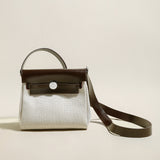 Monet Mini Canvas & Leather Crossbody Bag - Chocolate