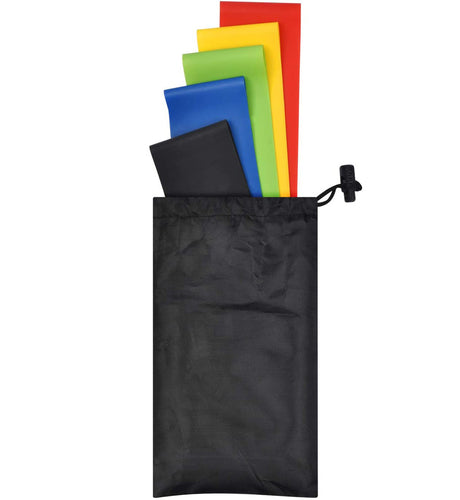 Exercise Pilates Yoga Loop Resistance Band Workout Physio Stretch Aerobics 5 Set + Bag
