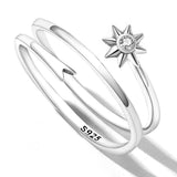 Adjustable Solid 925 Sterling Silver Spinny Bloom Ring