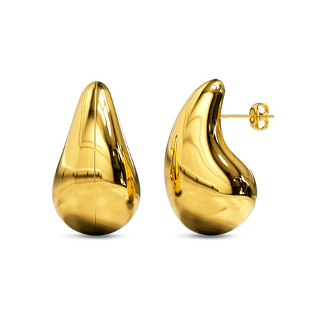 Bullion Gold Raindrop Gold layered Stud Earrings