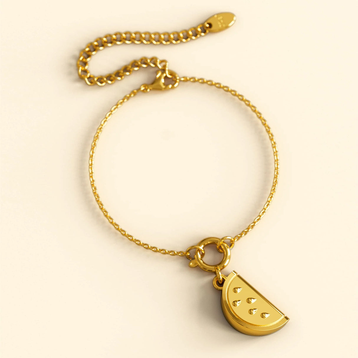 Bullion Gold Watermelon Slice Gold Charm Bracelet