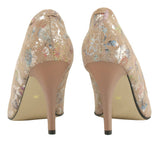 Bosccolo Womens High Heels - Flowers On Beige