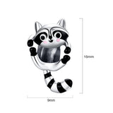 Solid 925 Sterling Silver Jumpy Fun Racoon Pandora Inspired Charm