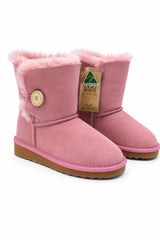 Australian Leather Ugg 1Button Short Sheepskin - Pink - AU5