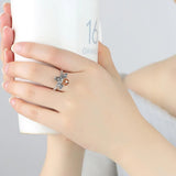 Solid 925 Sterling Silver Zirconia Queen Bee Ring